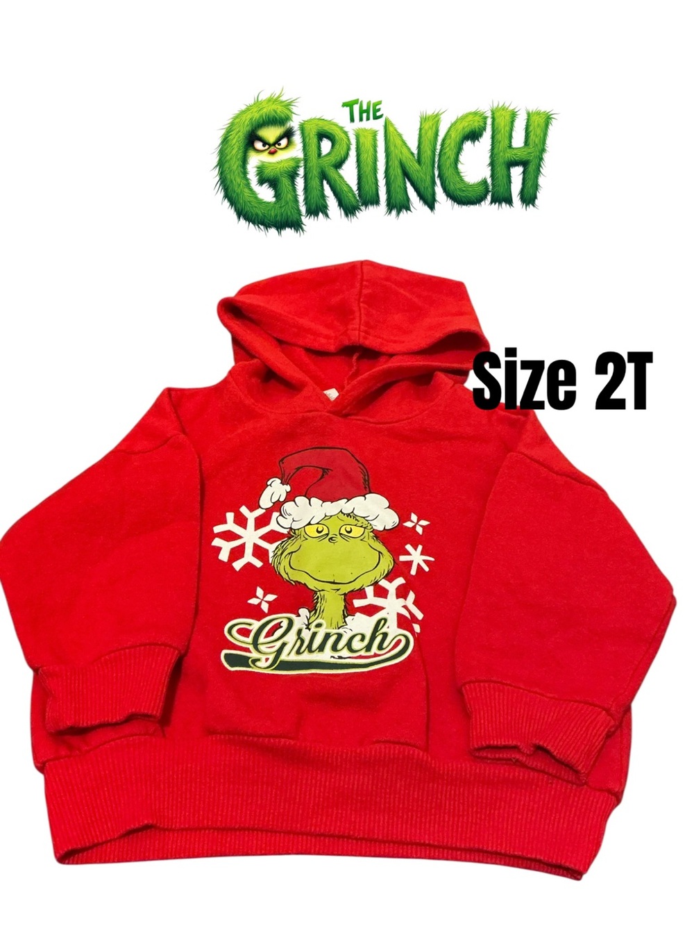 Kids' Red Grinch Hooded Sweatshirt - Size 2T